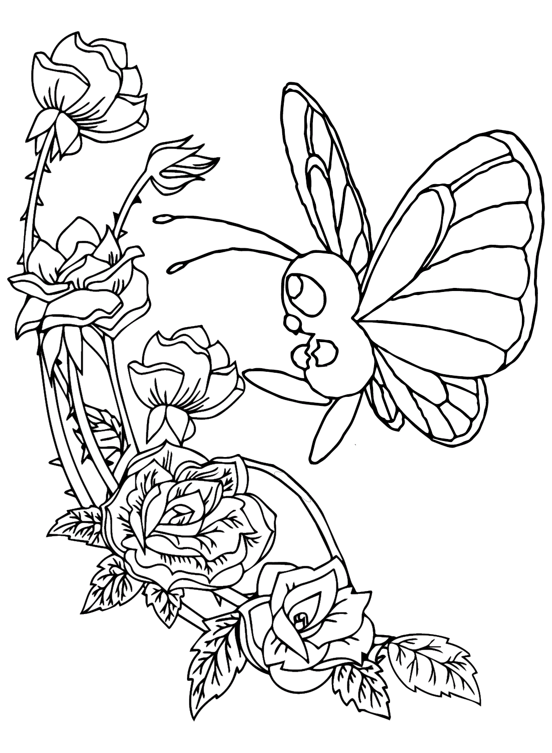 Butterfree Coloring Pages to Download from Butterfree
