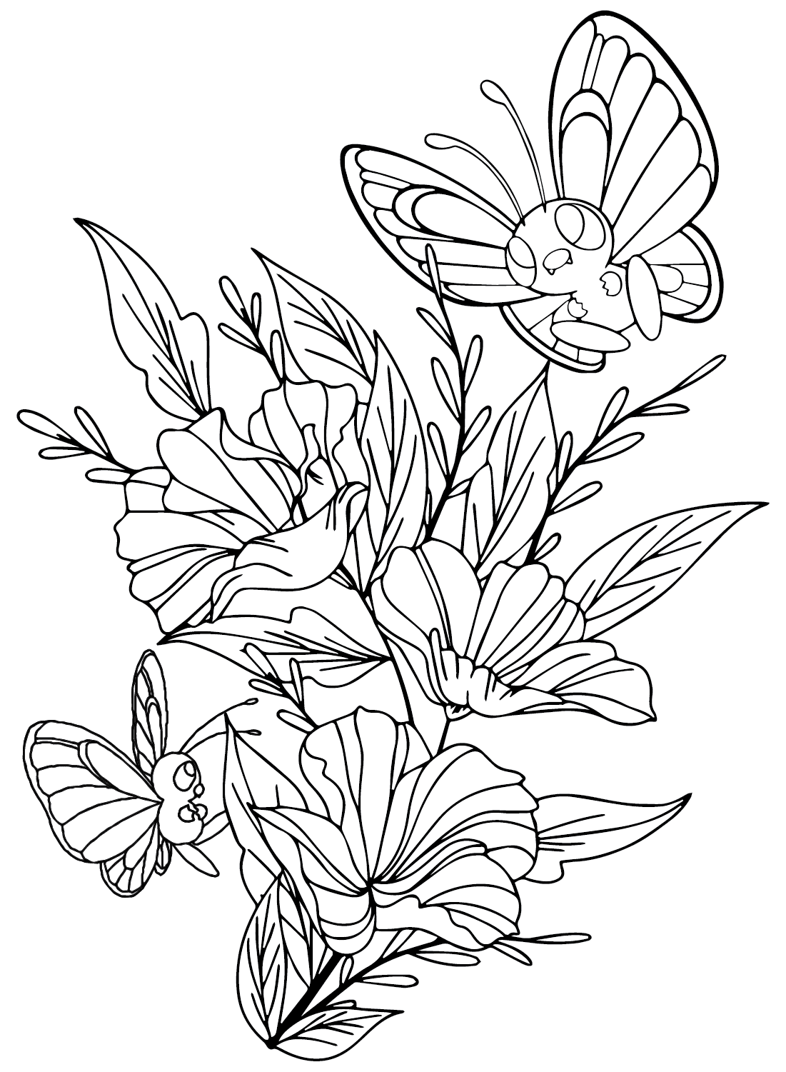 Butterfree Coloring Pages to Printable from Butterfree