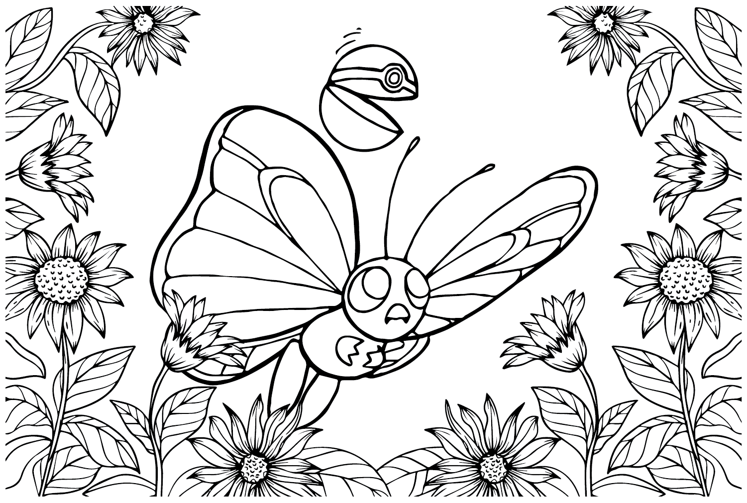Butterfree Pokemon Coloring Page from Butterfree