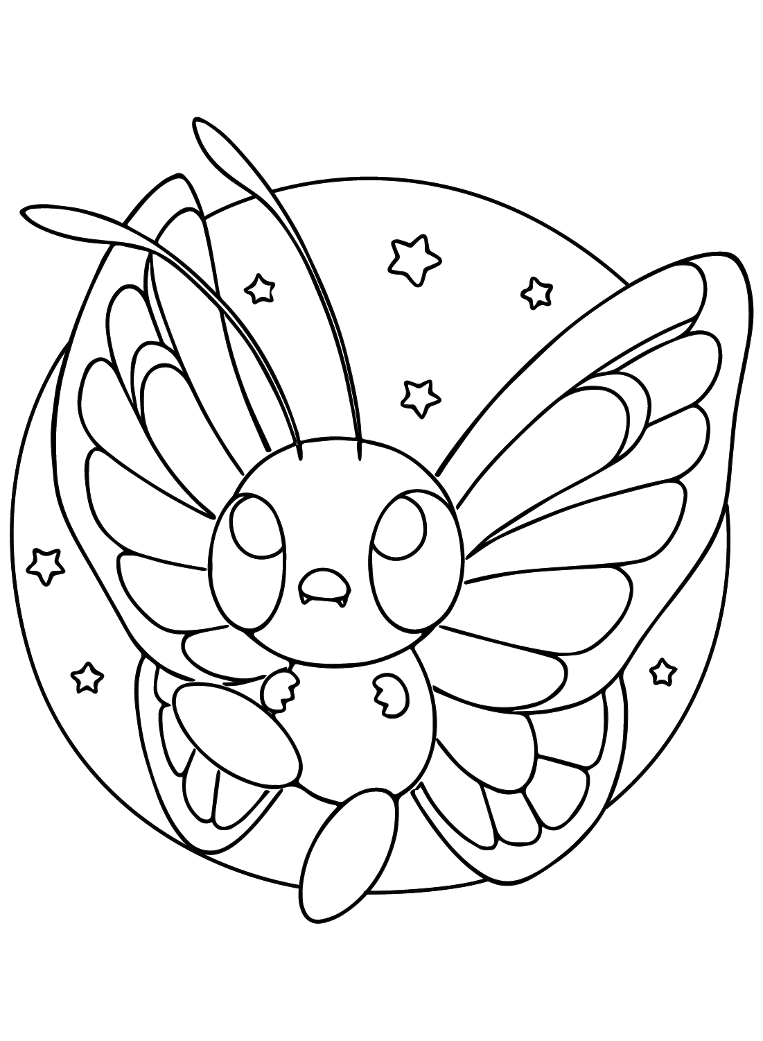 Image Pokémon sans beurre à colorier de Butterfree