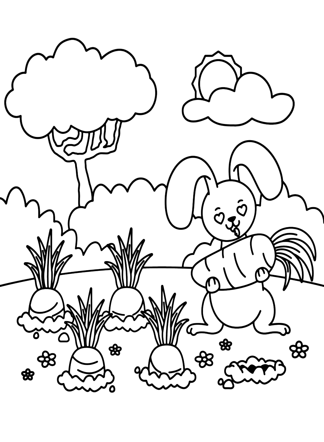 Carrot Coloring Pages PDF