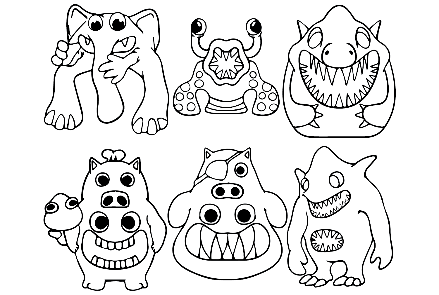 Página para colorir de todos os personagens do Jardim de Banban 3 -  Desenhos para colorir gratuitos para impressão