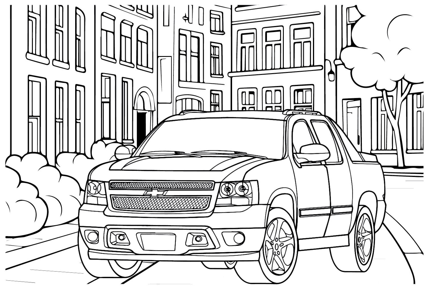 Página para colorir do Chevrolet Avalanche da Chevrolet