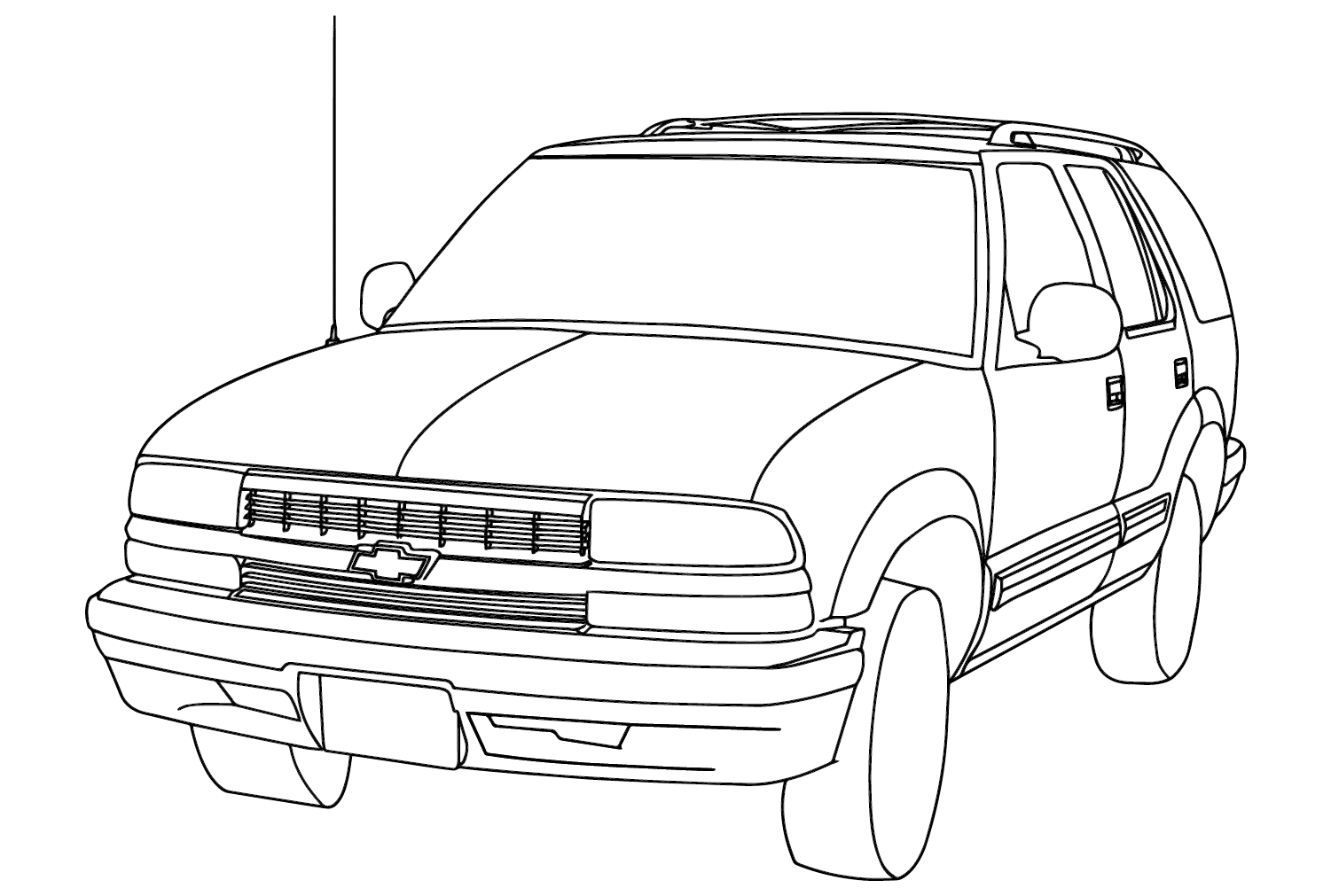 Página para colorir Chevrolet Blazer da Chevrolet