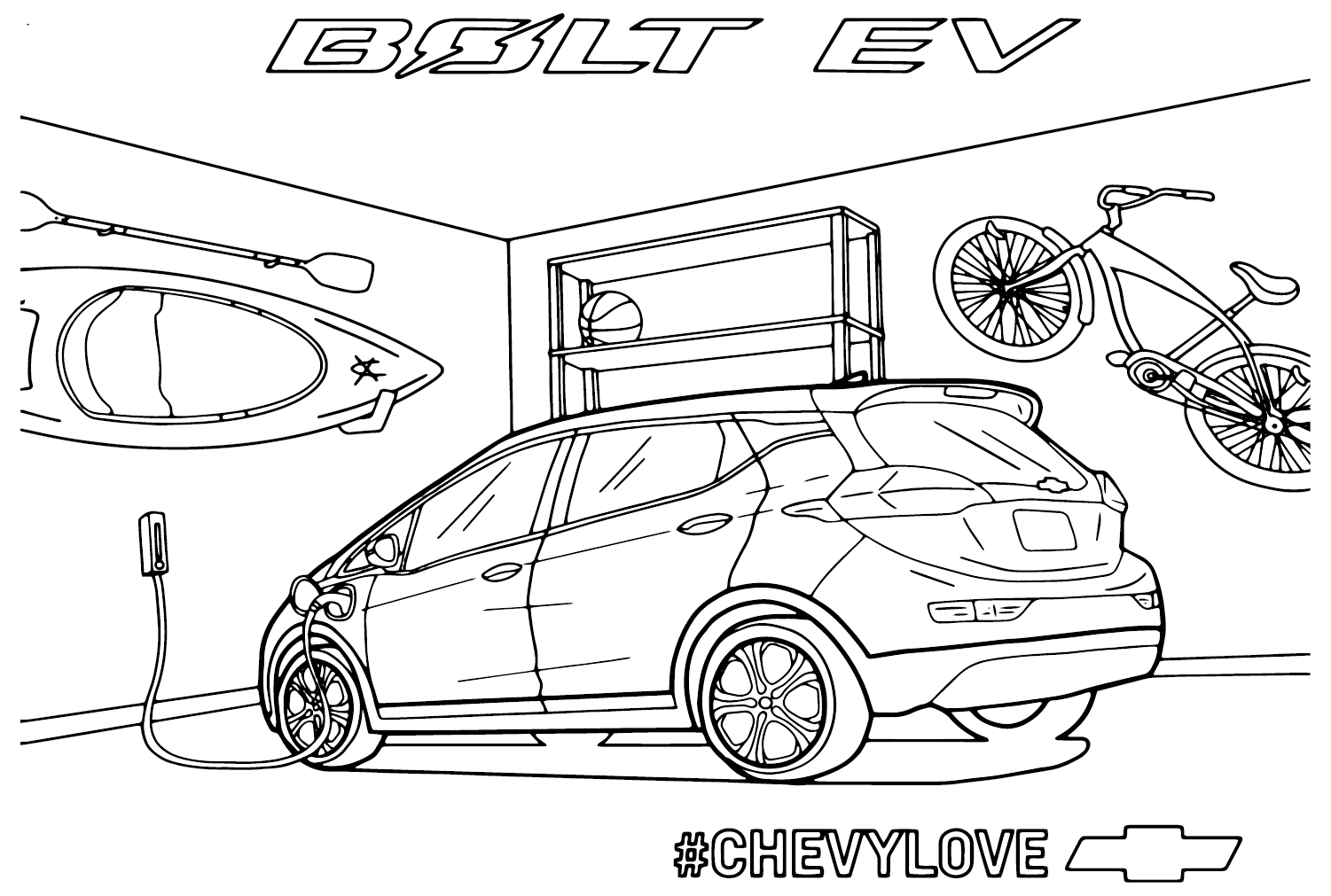 Página para colorir Chevrolet Bolt EV da Chevrolet