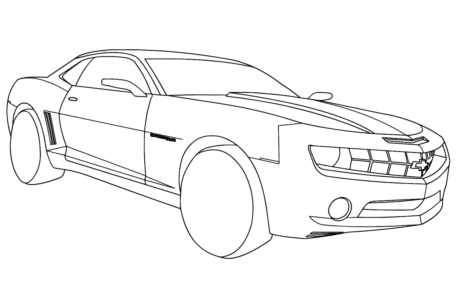 Página para colorir Chevrolet Camaro grátis da Chevrolet
