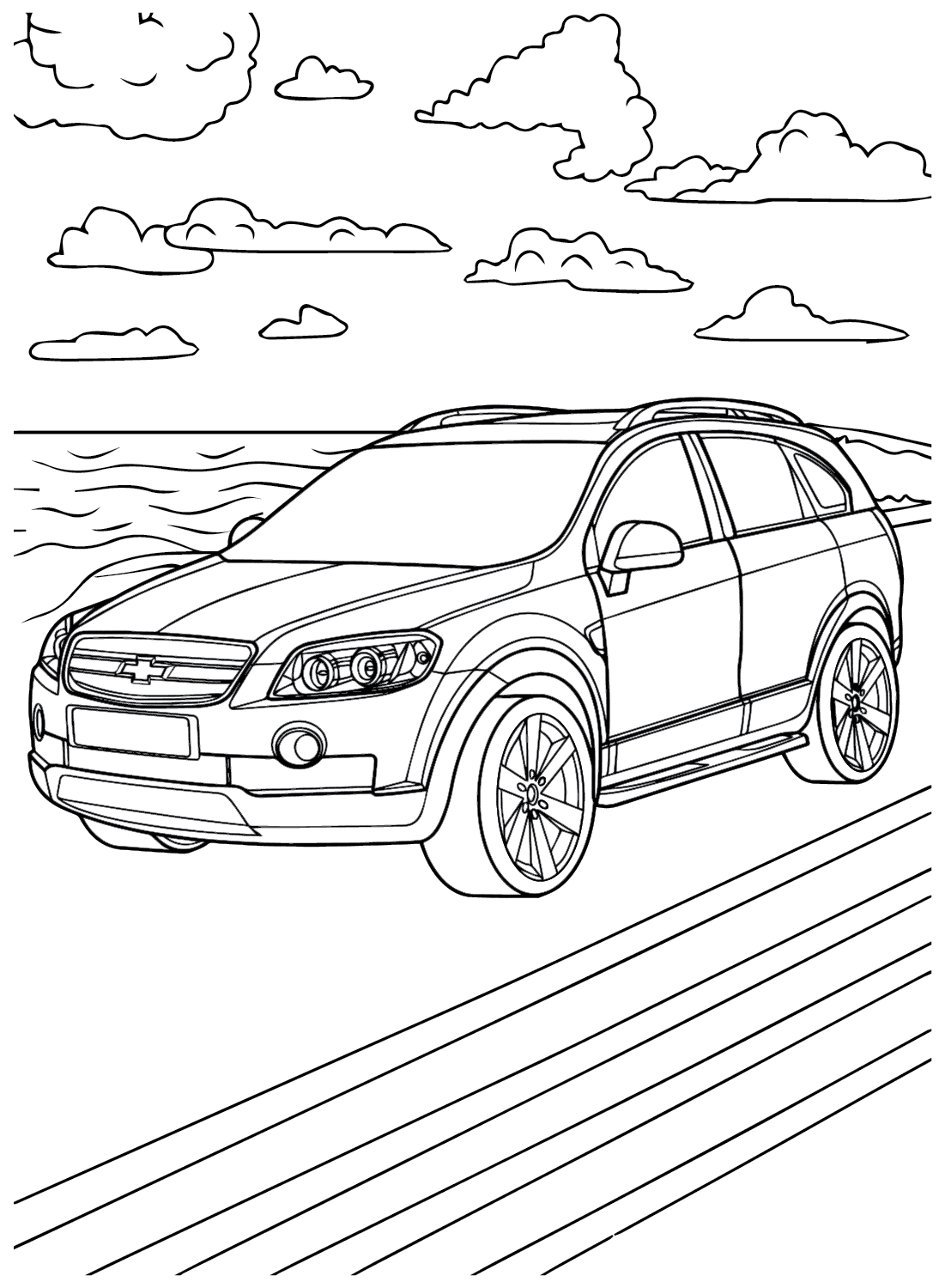 Página para colorir Chevrolet Captiva grátis da Chevrolet
