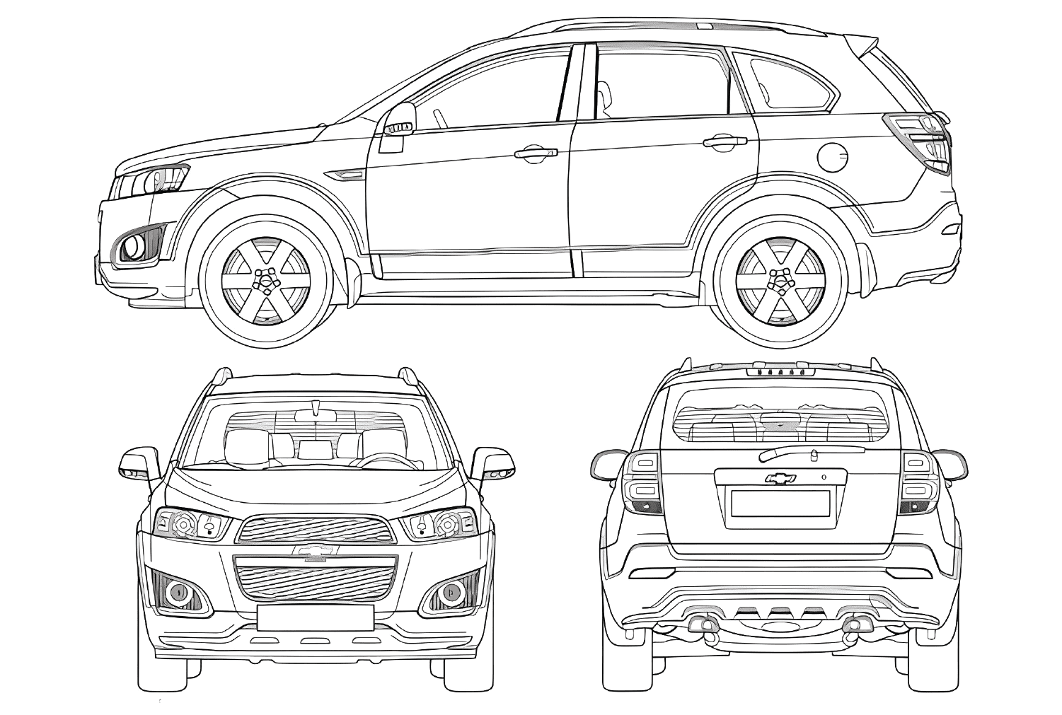 Página para colorir de carros Chevrolet da Chevrolet