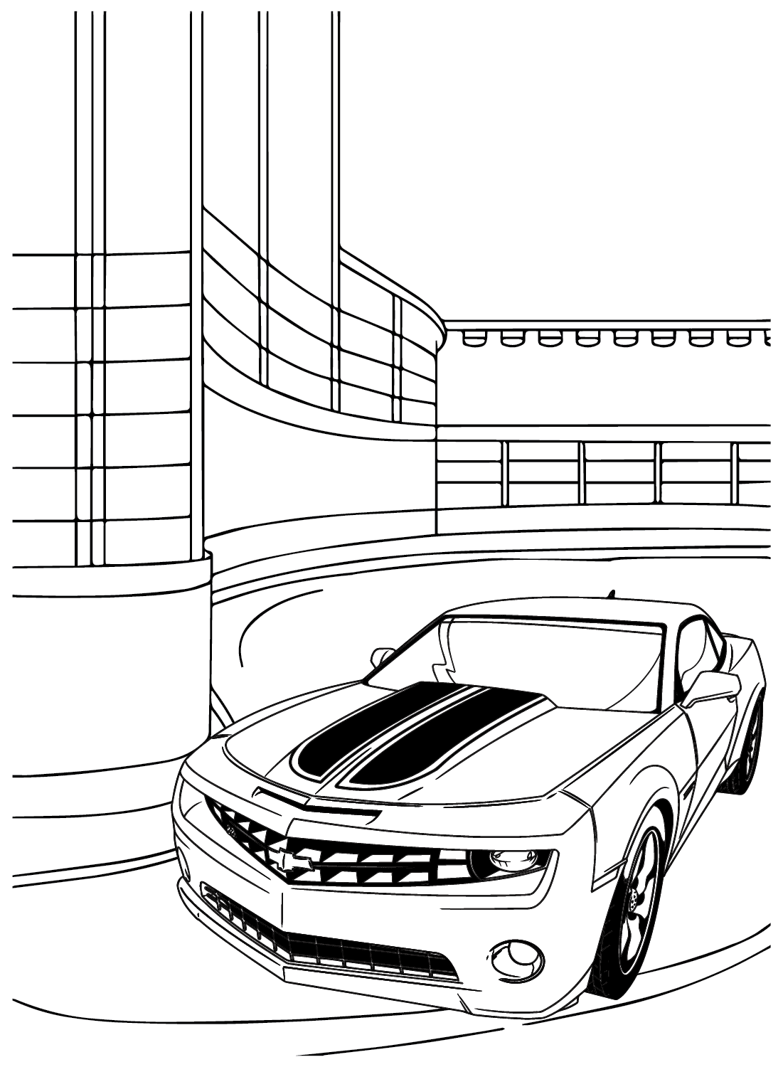 Folha para colorir de carros Chevrolet da Chevrolet