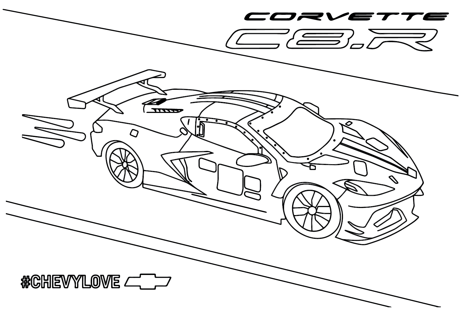 Chevrolet Corvette C8.R Pagina da colorare di Chevrolet