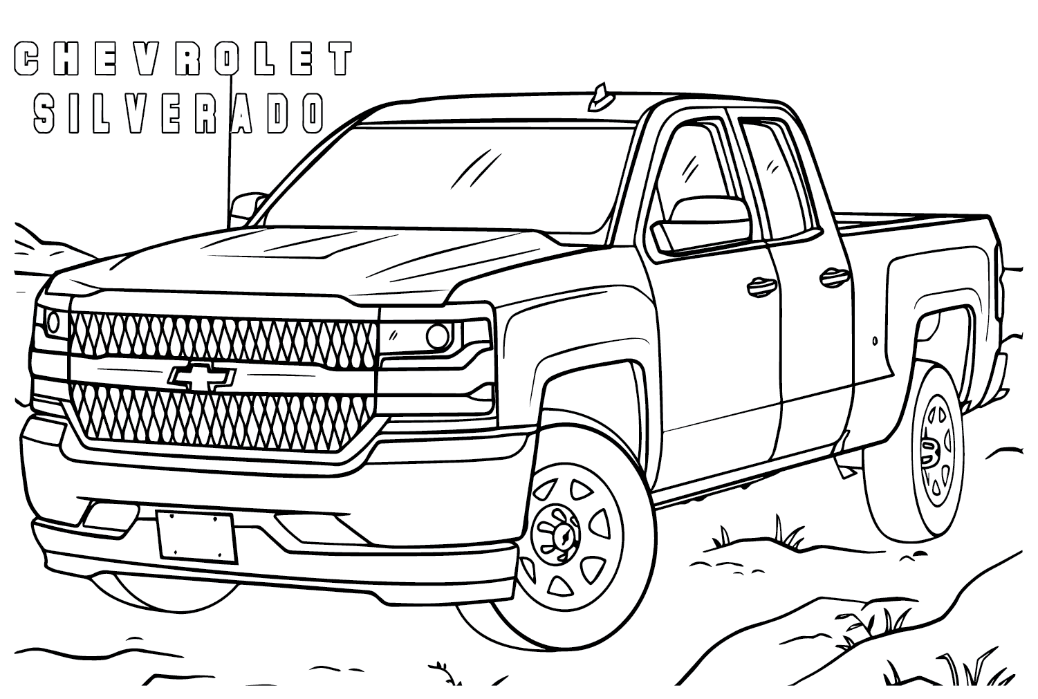 Раскраска Шевроле Сильверадо для печати от Chevrolet
