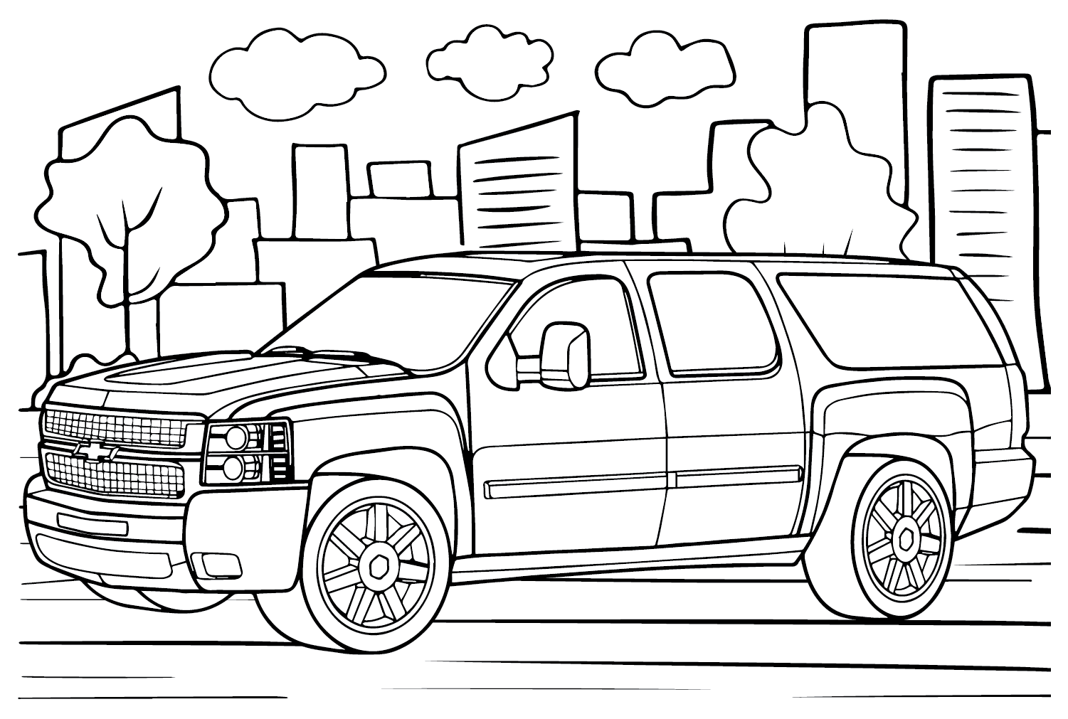 Página para colorir Chevrolet Suburban da Chevrolet