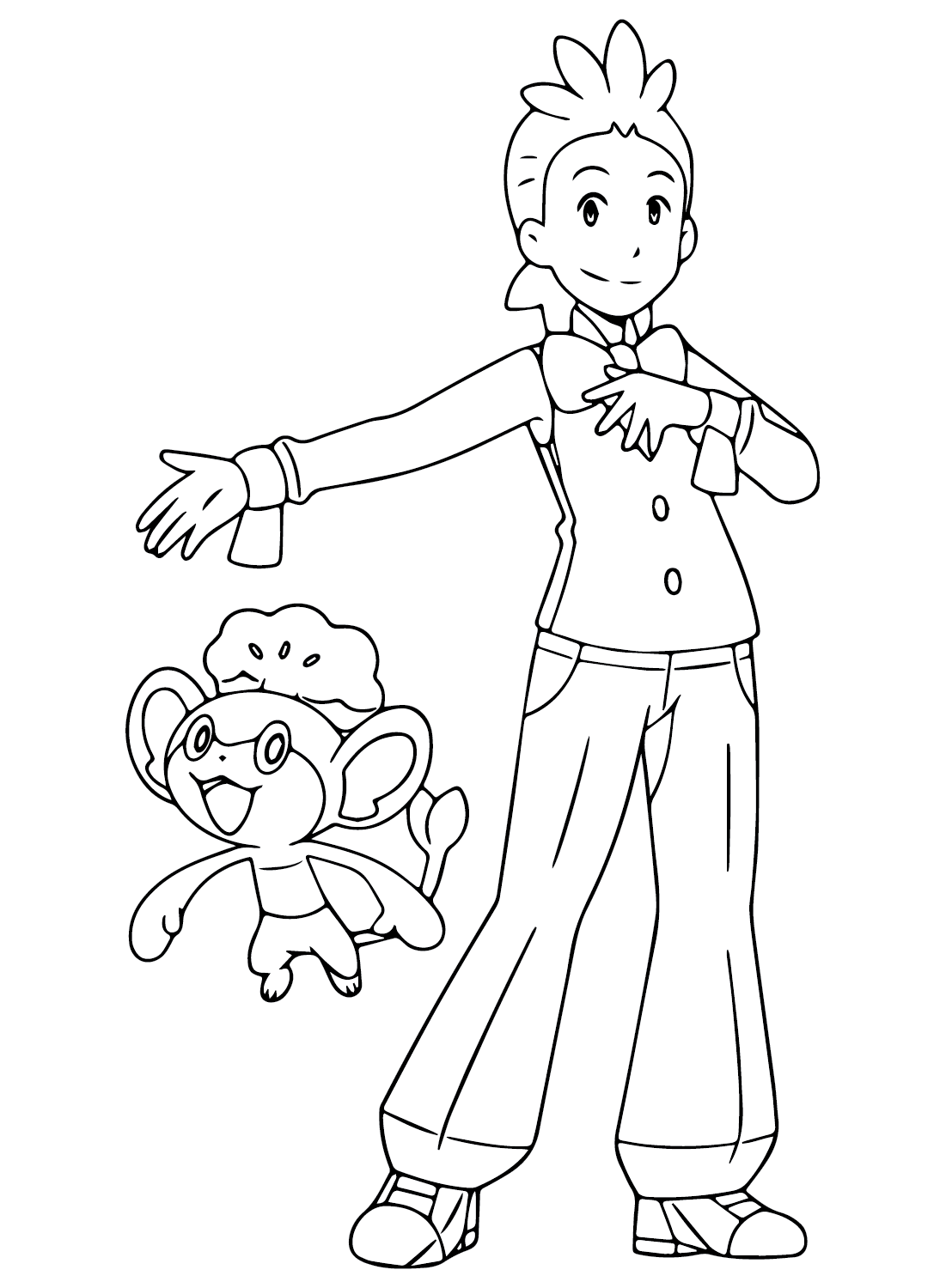 Cilan Pokemon Coloring Page PDF from Cilan Pokemon