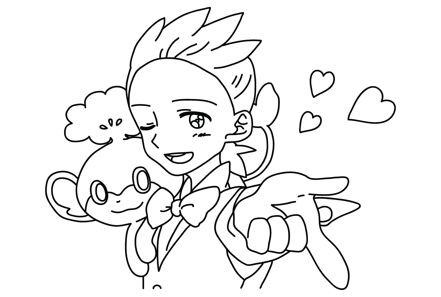 Cilan Pokemon Coloring Page to Printable from Cilan Pokemon