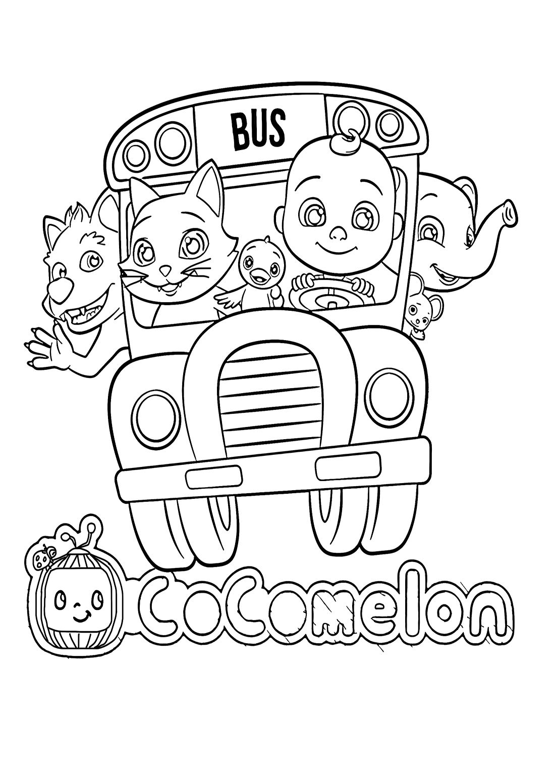 Cocomelon Bus Coloring Page