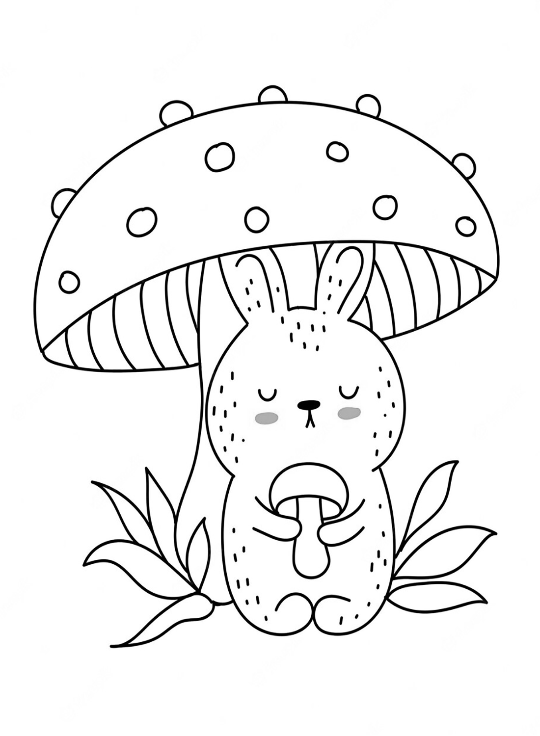 Cogumelo de página colorida de cogumelo