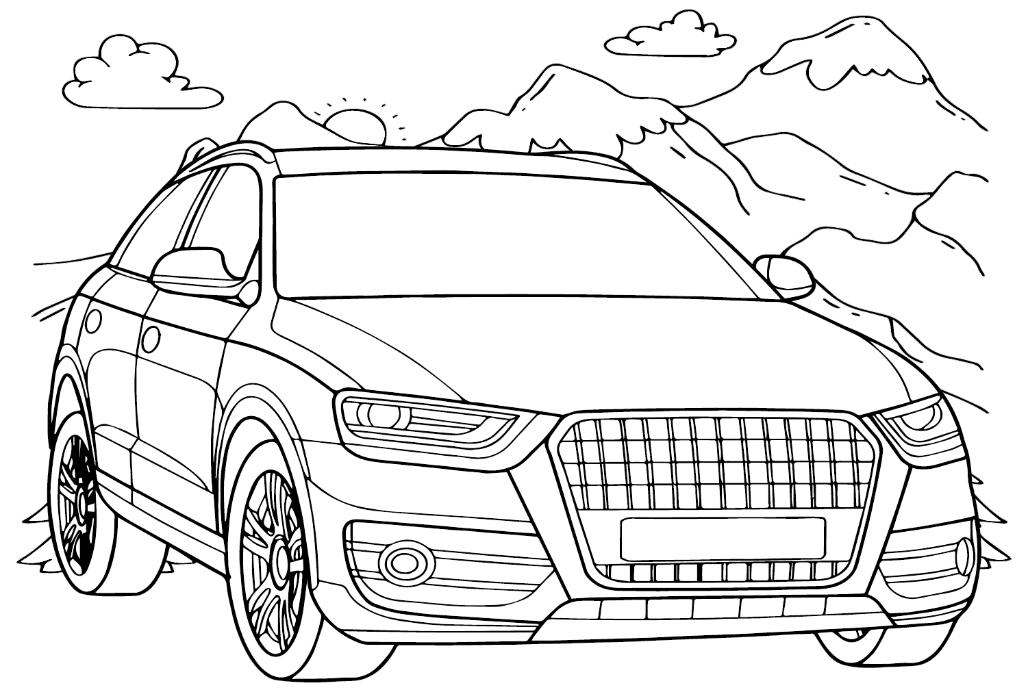Coloring Page Audi Q5 from Audi