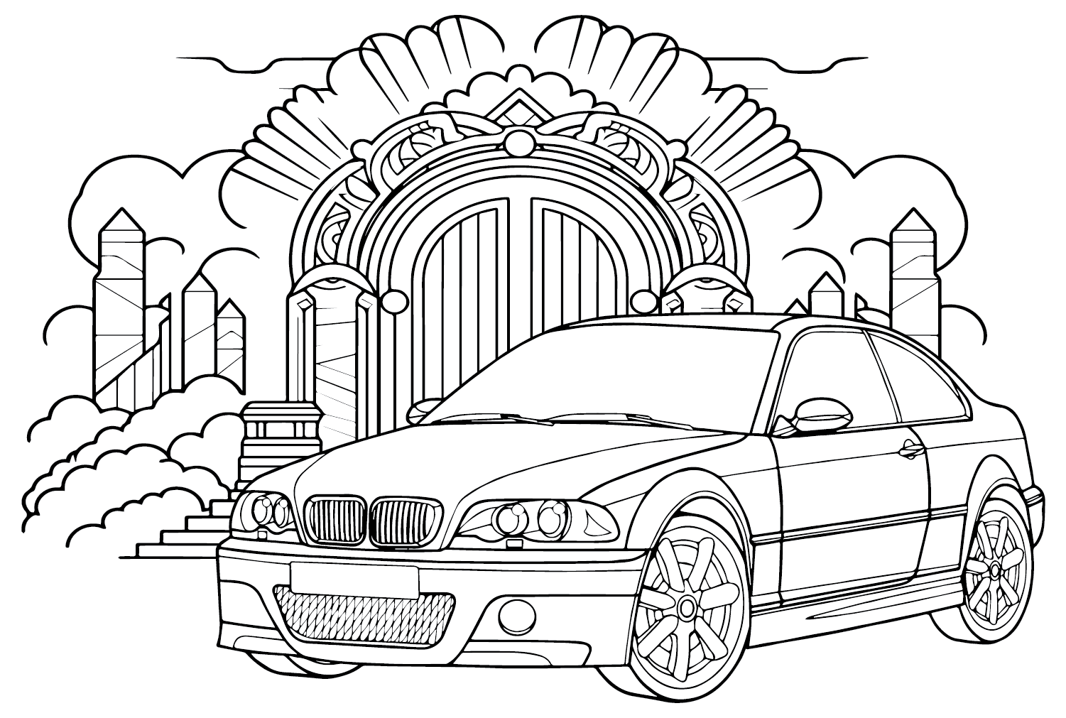 Desenho para colorir BMW M3 da BMW