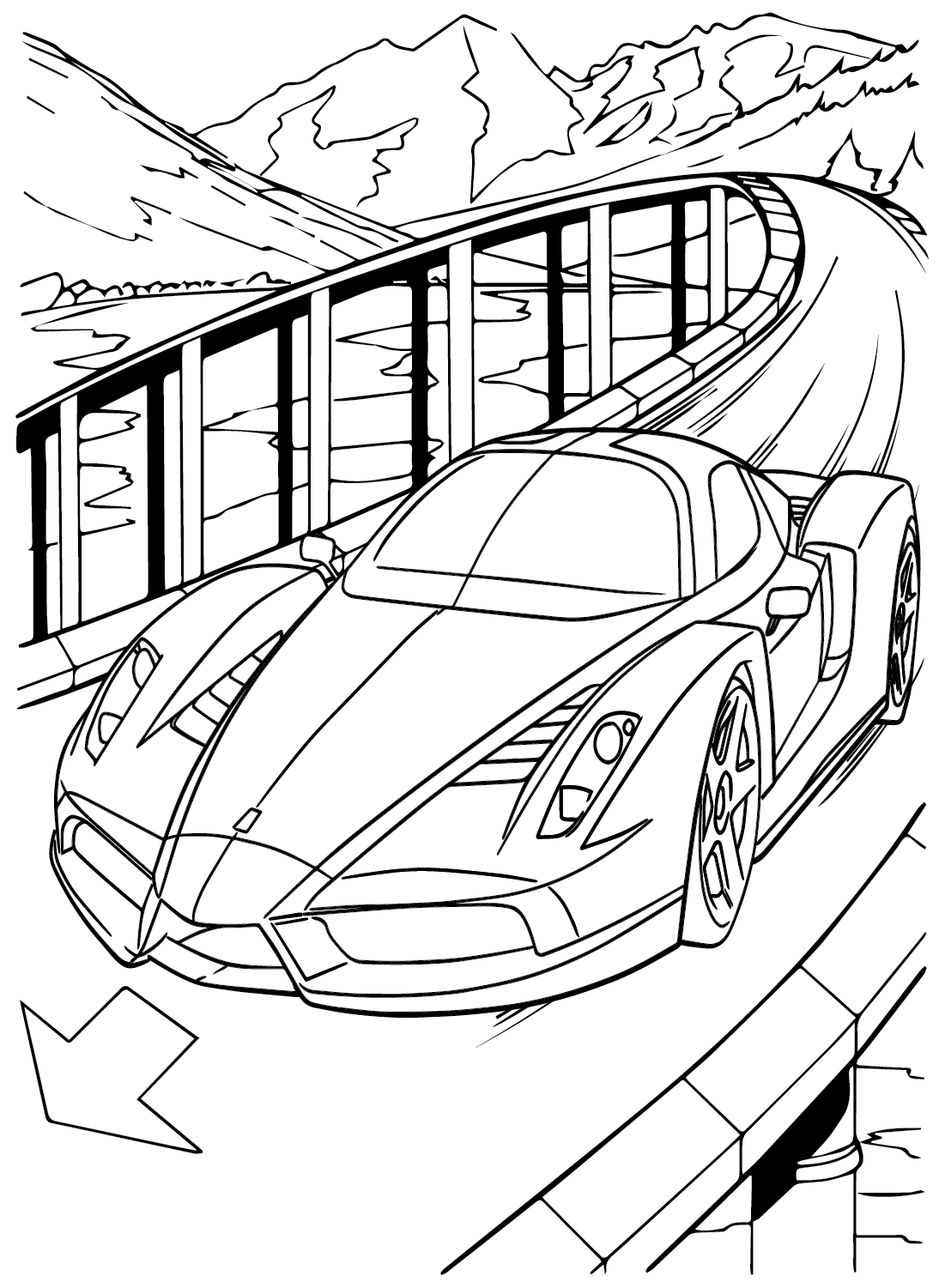 Coloring Page Ferrari Enzo - Free Printable Coloring Pages