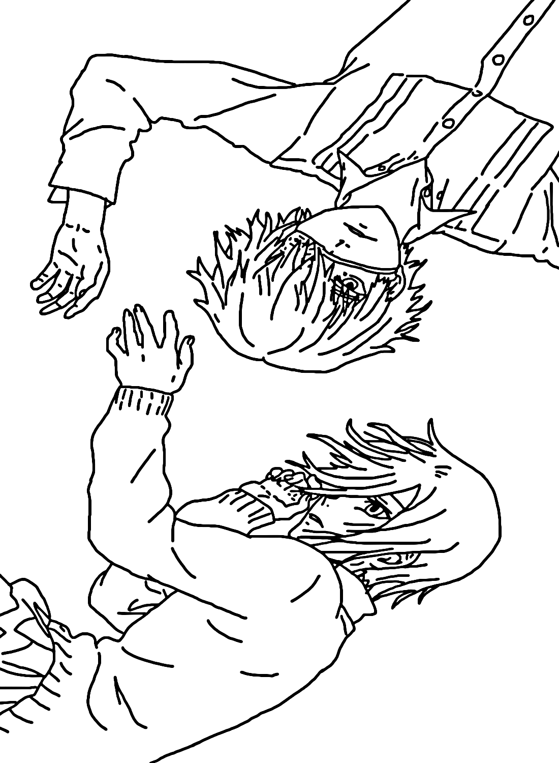 Desenho para colorir Kaneki e Touka de Ken Kaneki