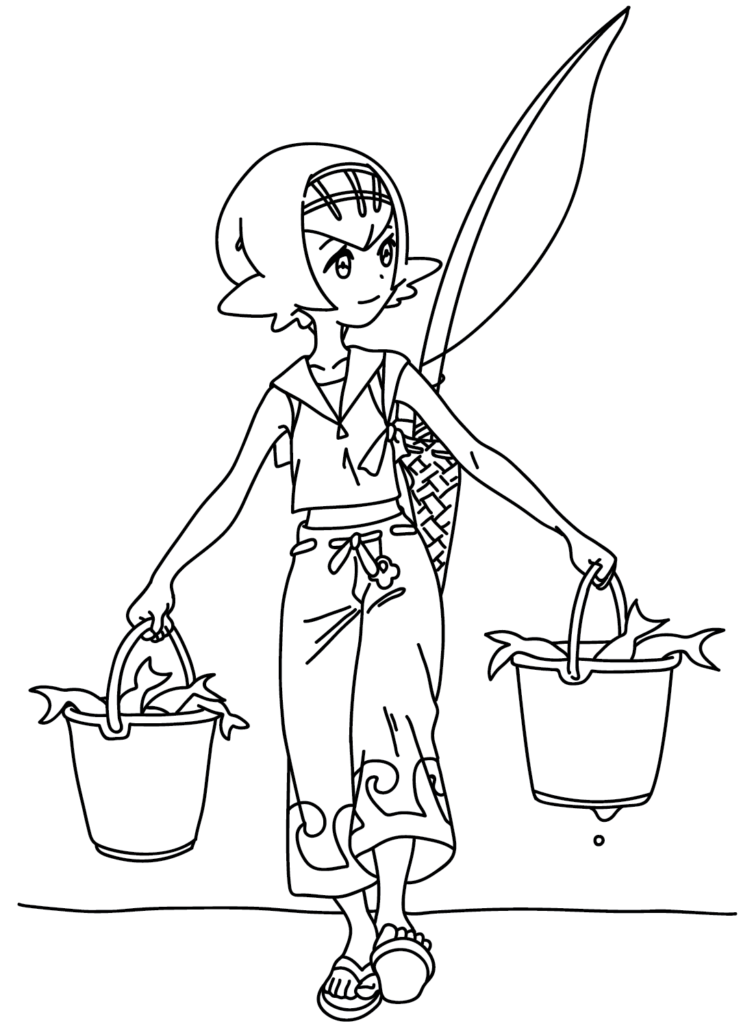 Coloring Page Lana Pokemon from Lana Pokemon