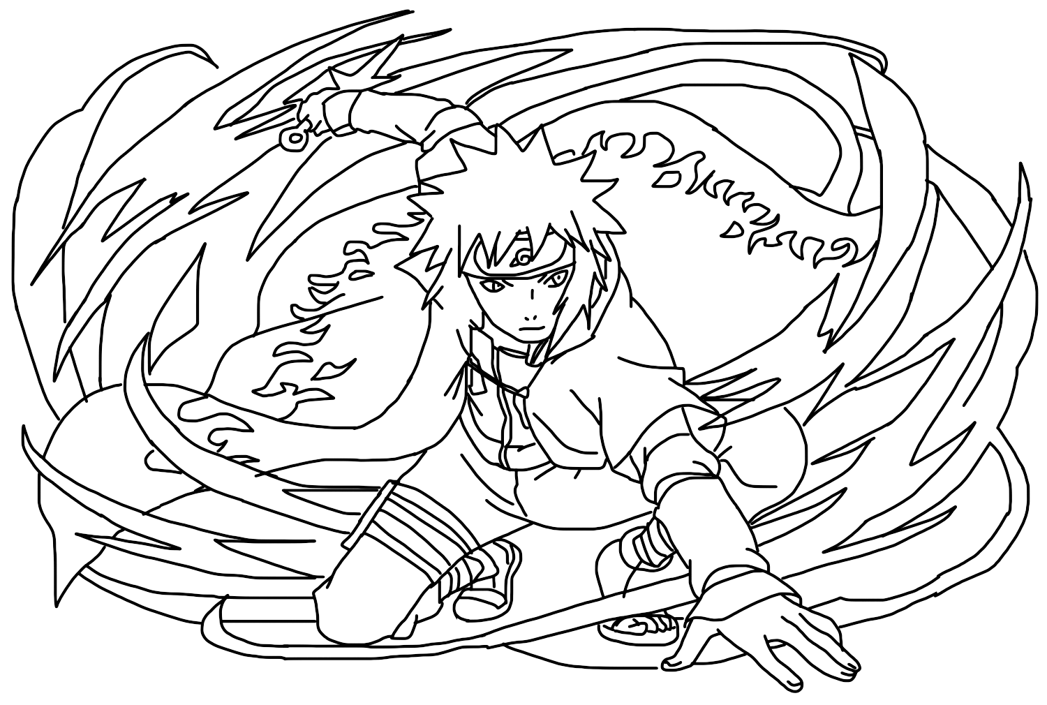 Coloring Page Minato Namikaze PDF - Free Printable Coloring Pages