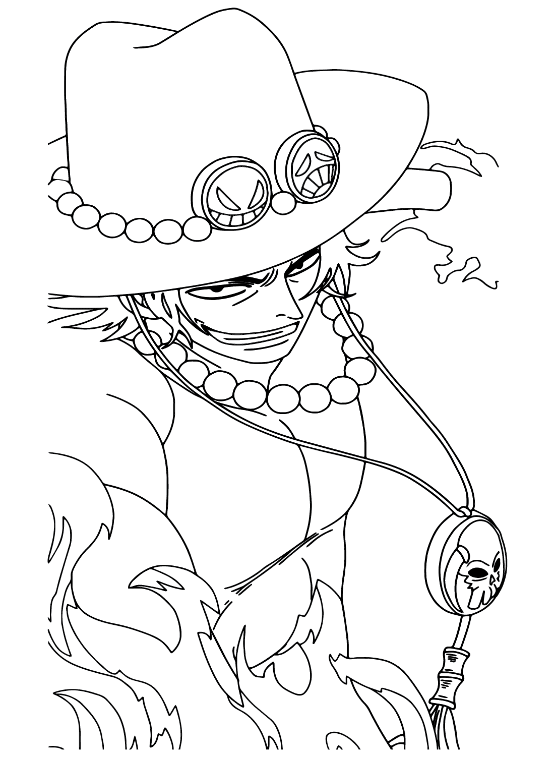 Pagina da colorare One Piece Portgas D. Ace da Portgas D. Ace