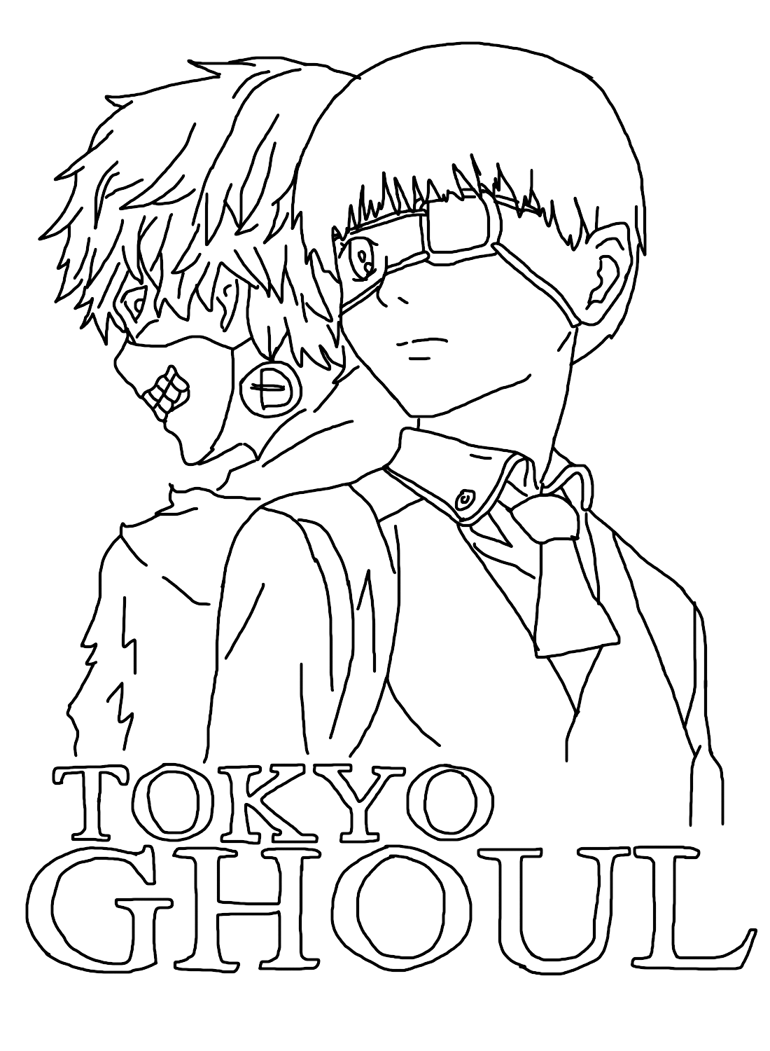 Kleurplaat Tokyo Ghoul van Ken Kaneki