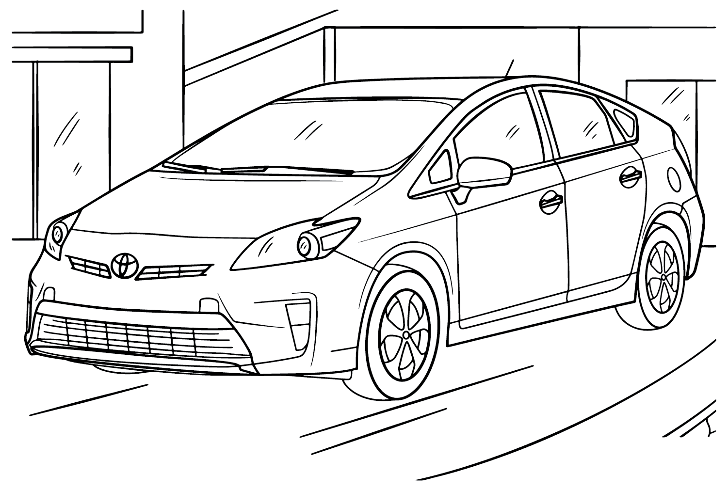 Coloring Page Toyota Prius