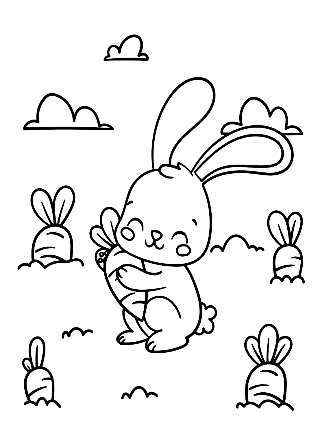 Coloring Pages Carrot with Bunny