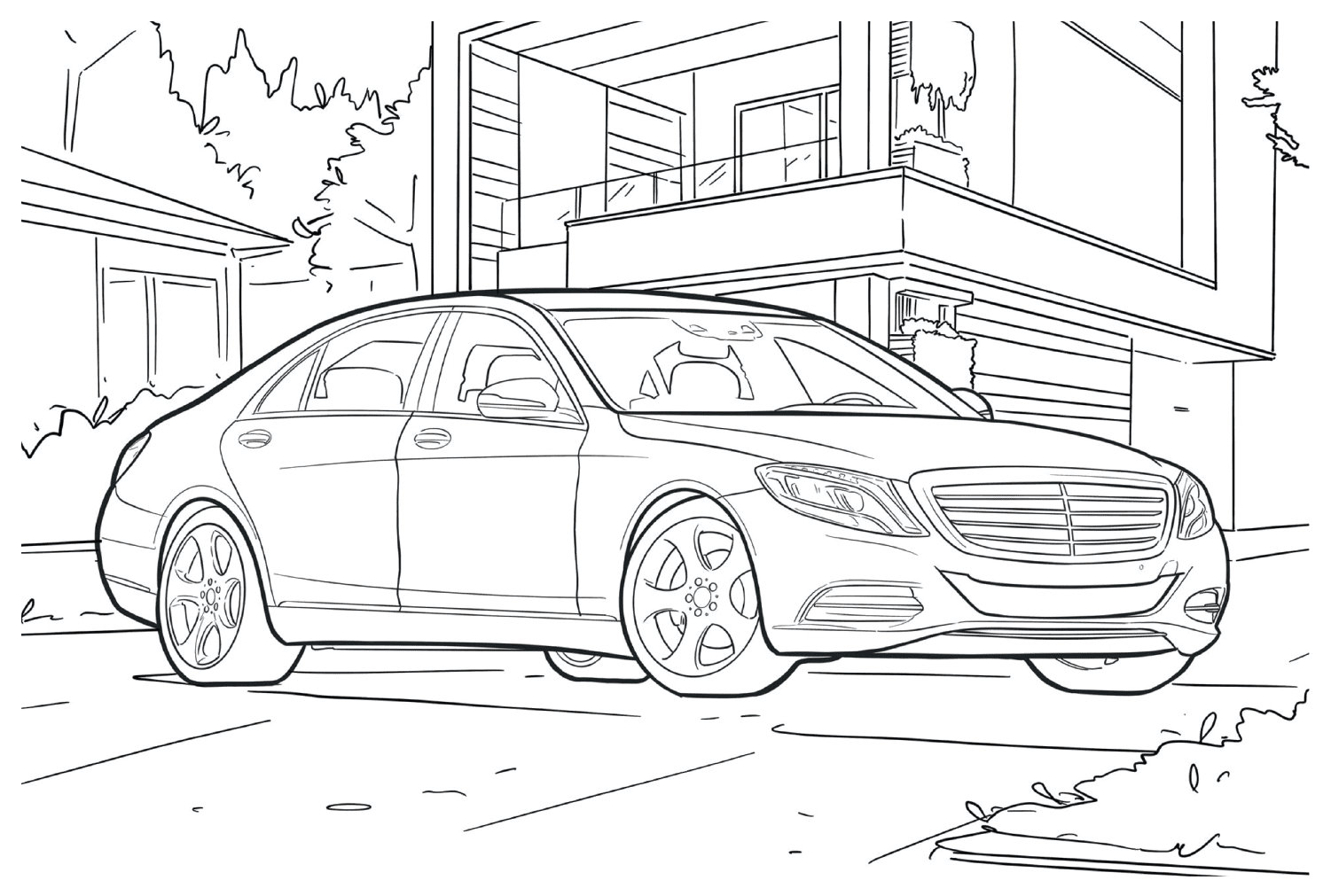 Desenhos para colorir Premium Mercedes Car Print da Mercedes-Benz
