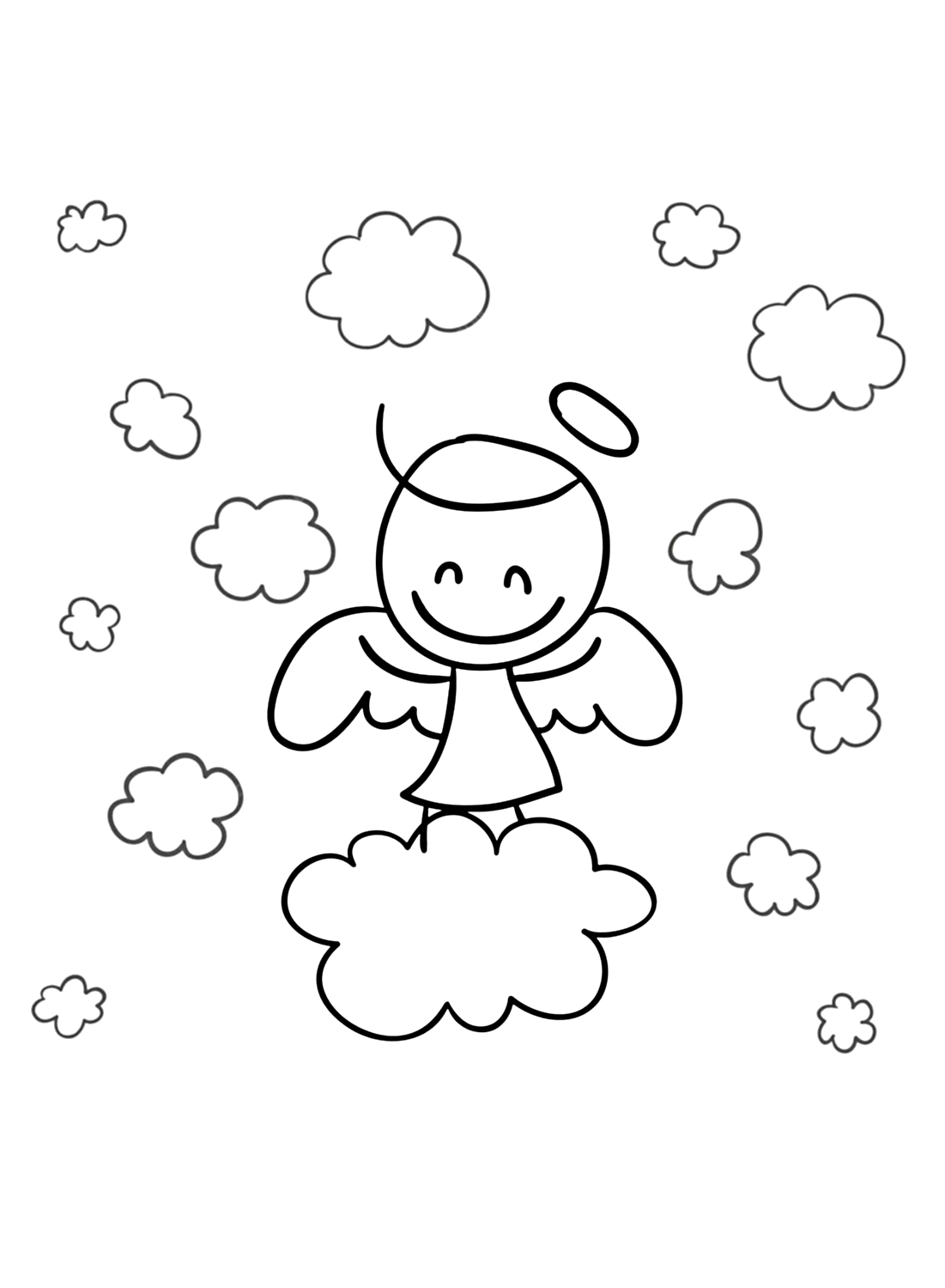 Imagens para colorir de anjo fofo de Angel