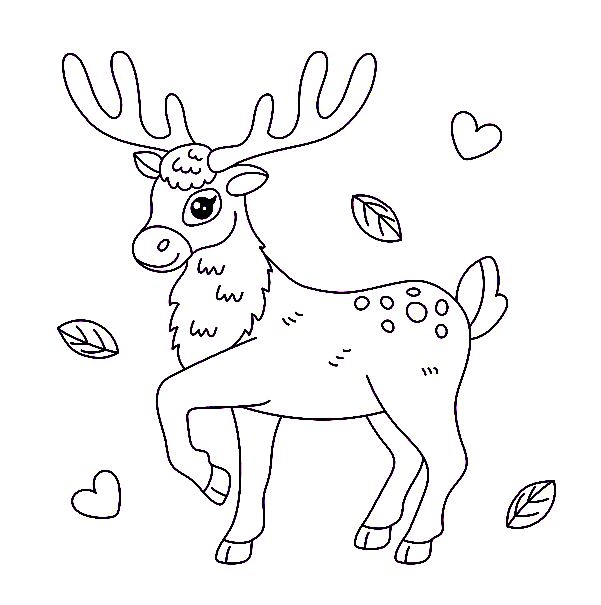 Páginas para colorir de cervos fofos de Deer