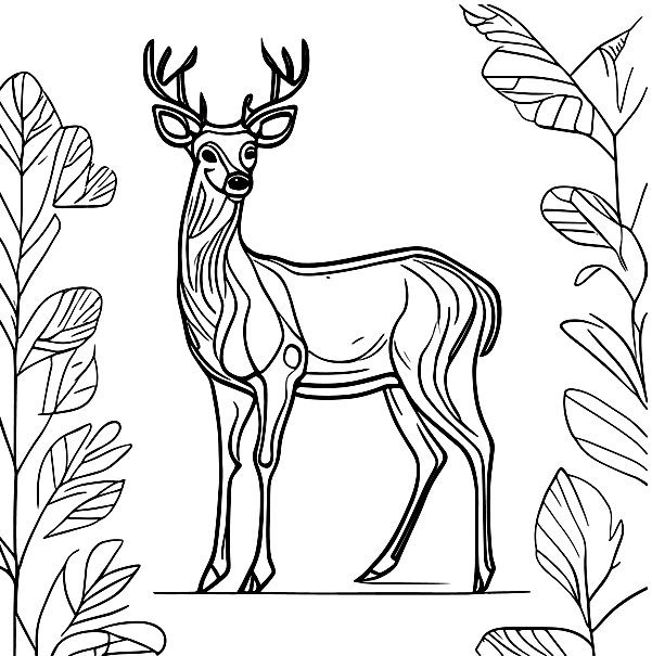 Deer coloring sheet