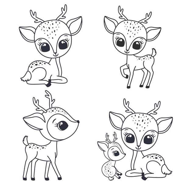 Imagens de cervos para colorir de Deer