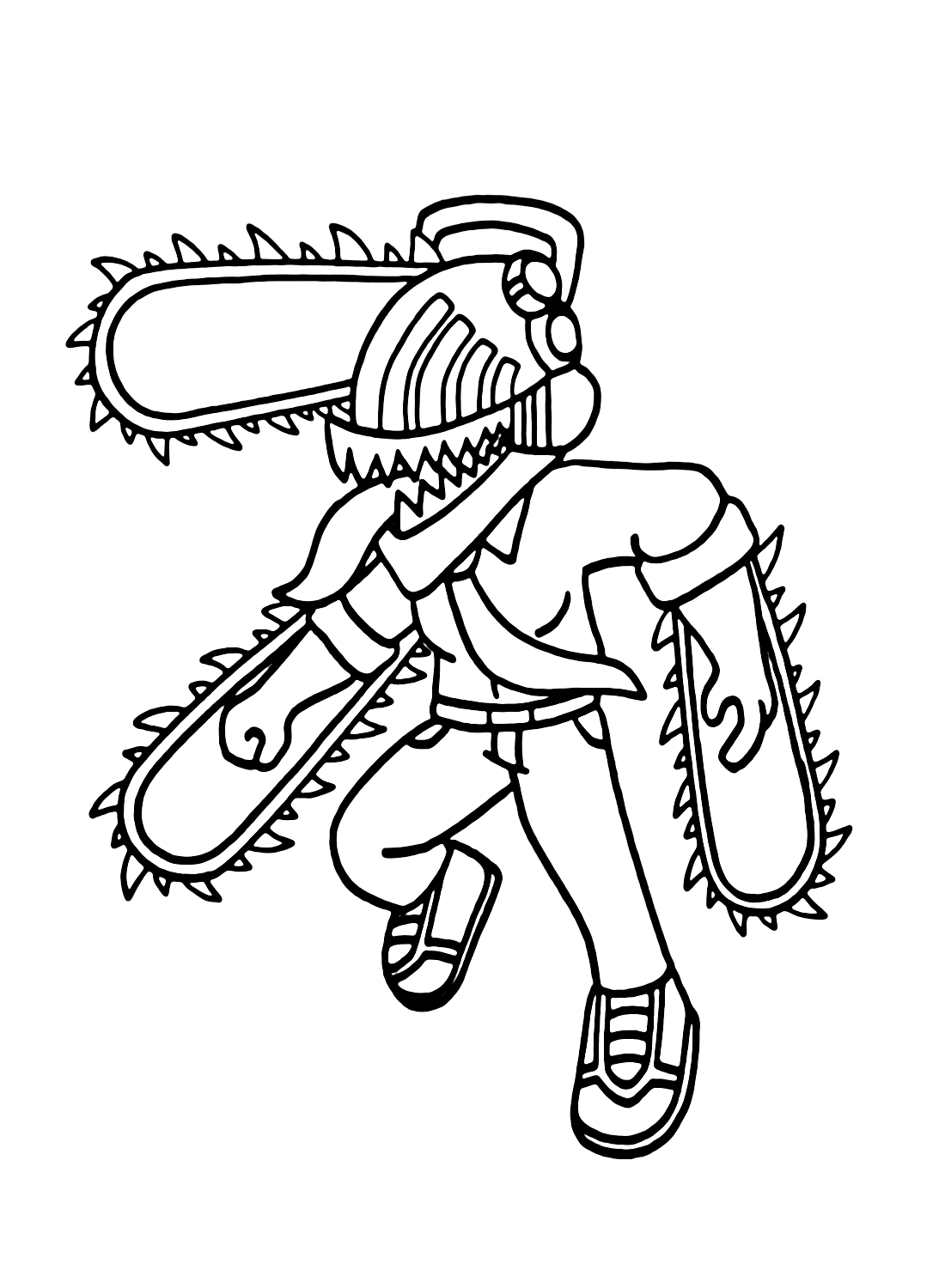 Denji Coloring Page Printable from Denji