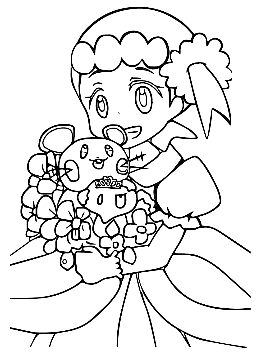 Desenhando a página para colorir Bonnie Pokémon de Bonnie Pokémon