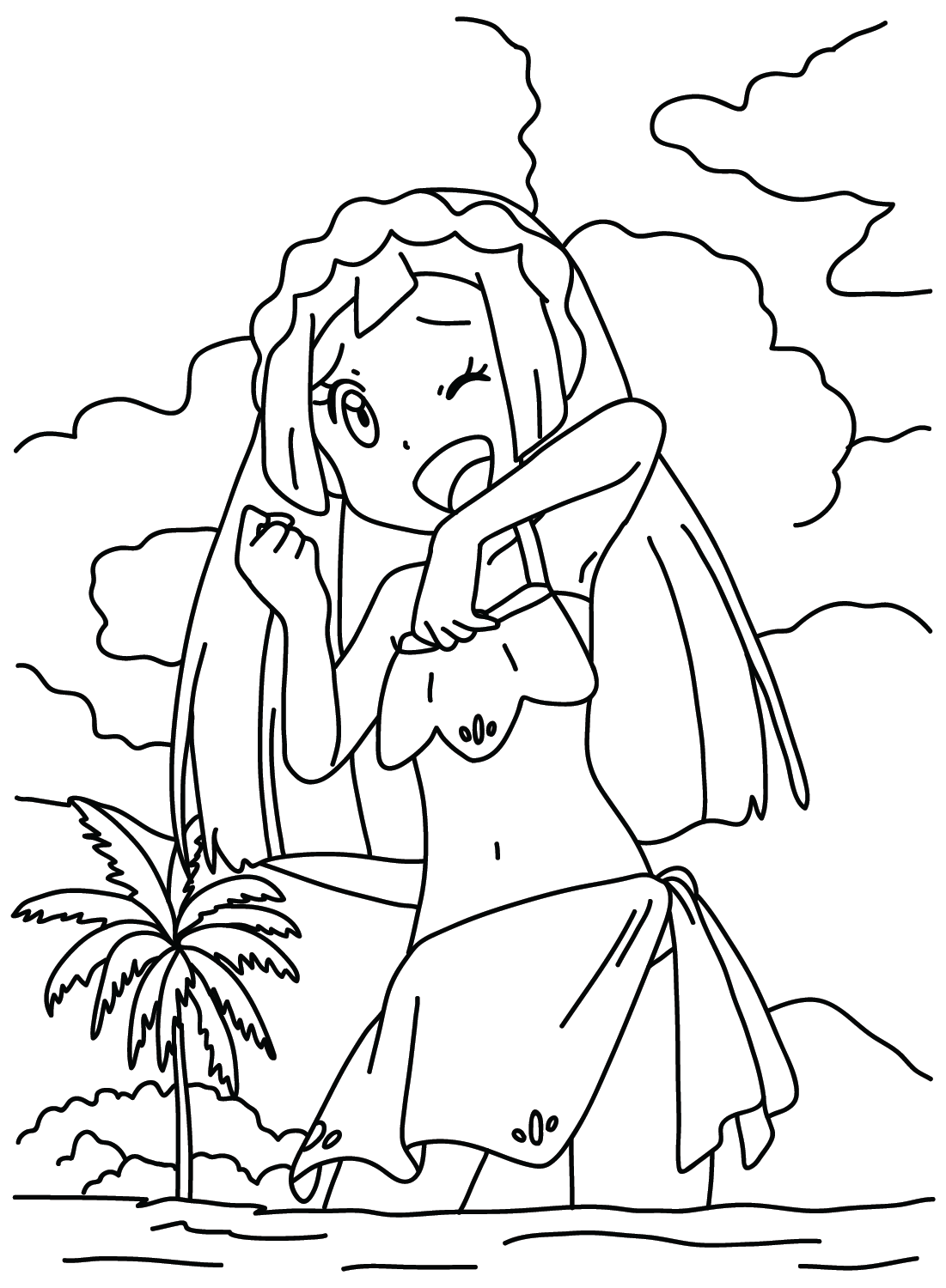 Drawing Lillie Pokemon Coloring Page