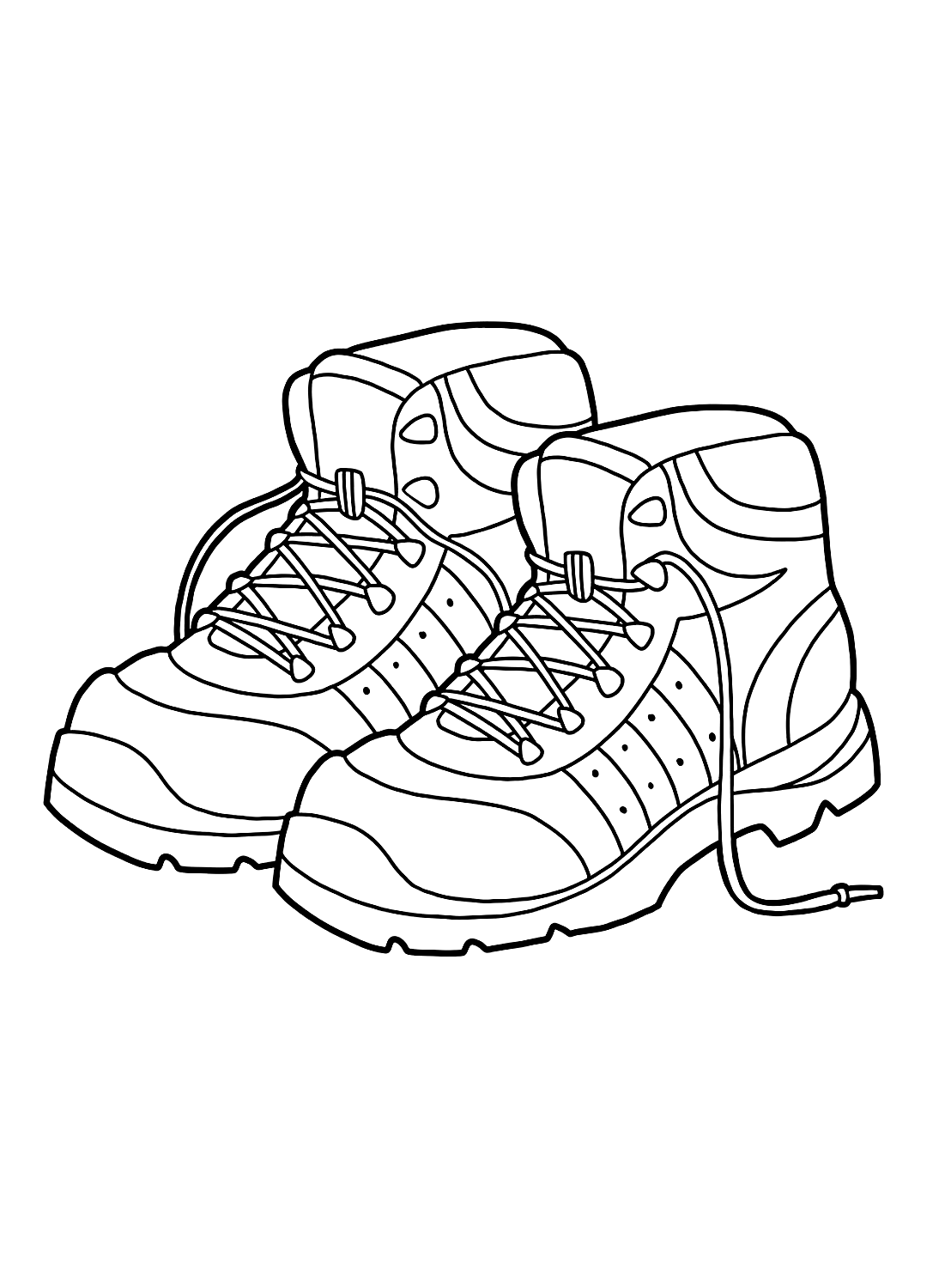 Easy shoes picture to color