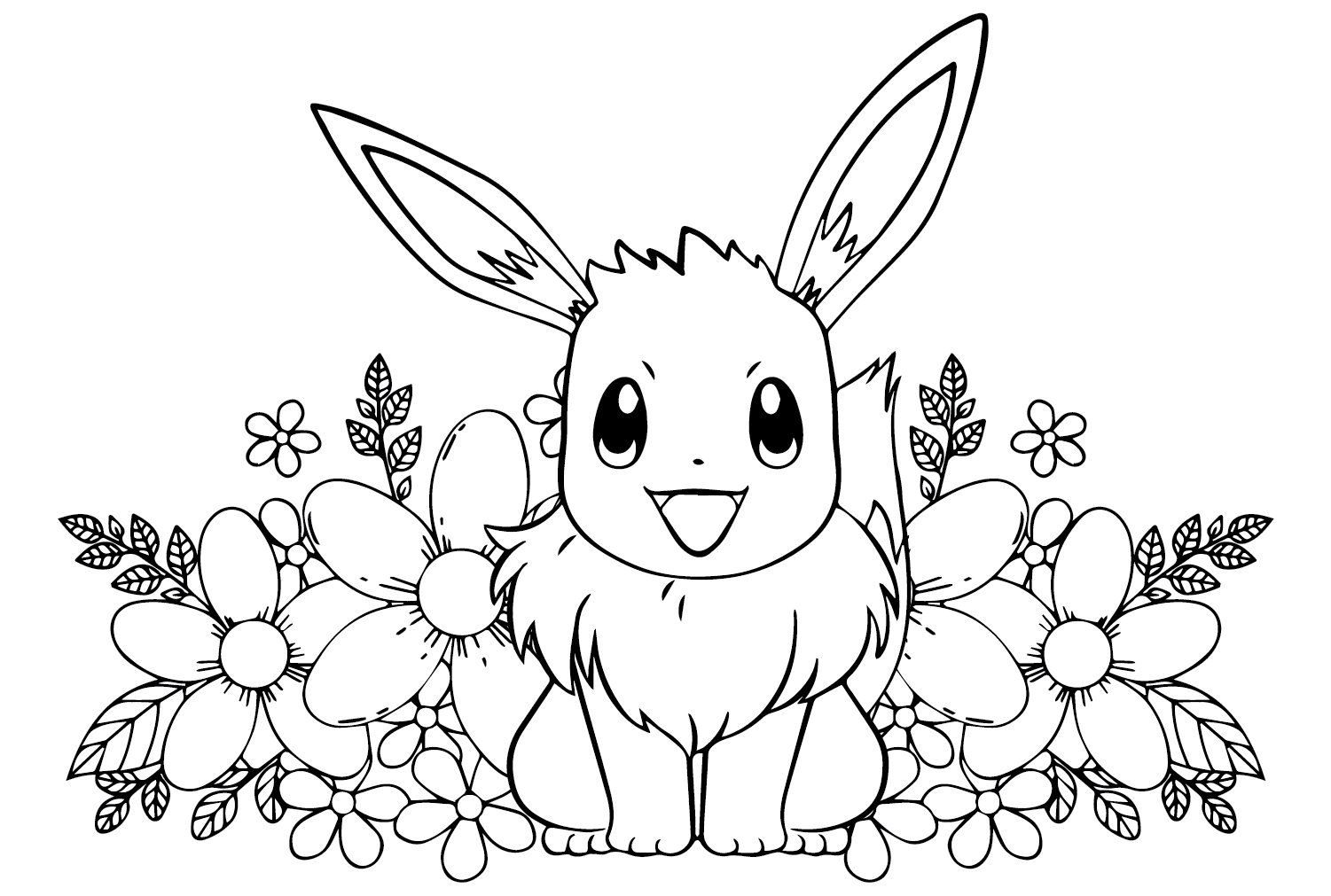 Eevee Pokemon Coloring Pages to Printable from Eevee