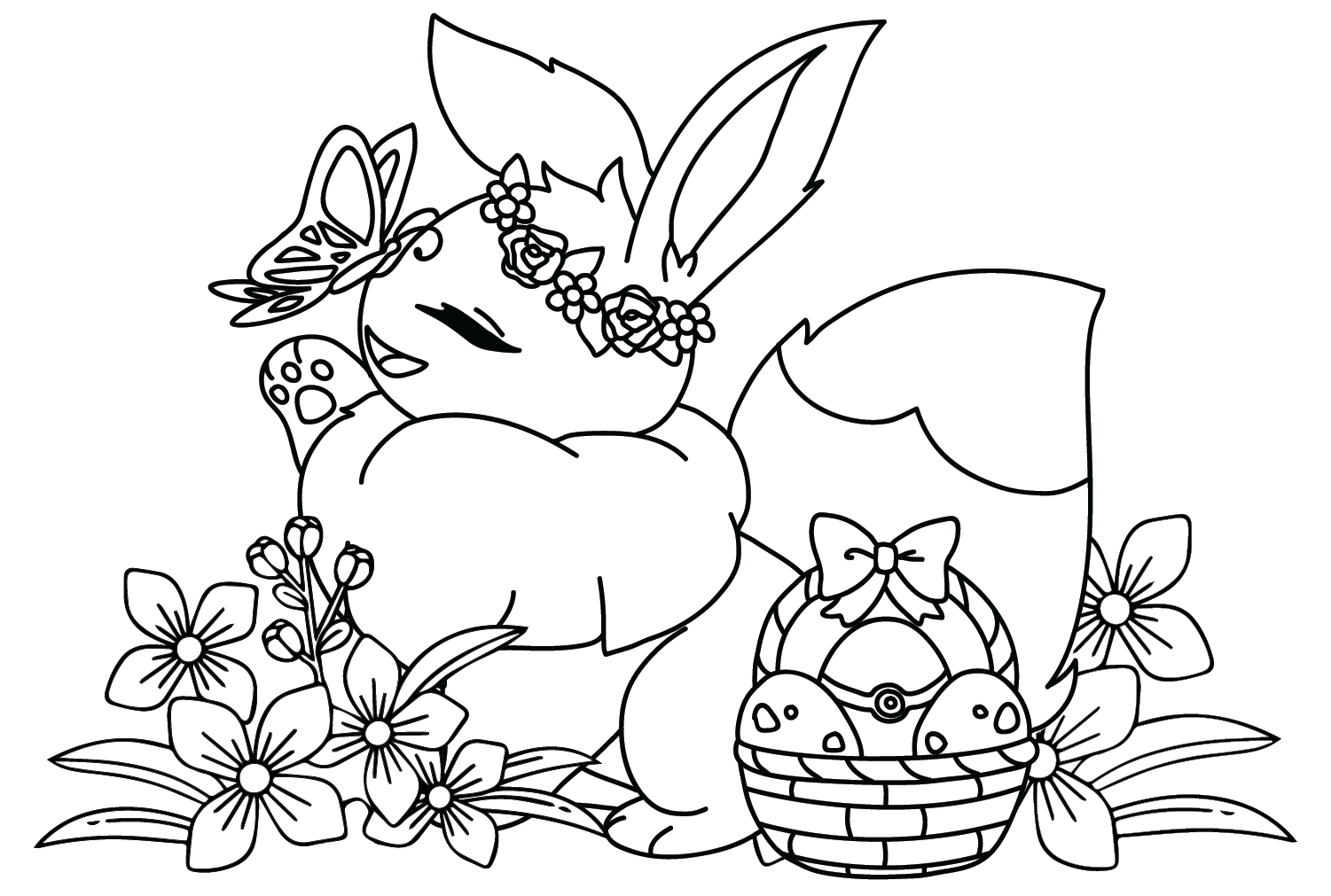 Eevee Pokemon Coloring Pages to for Kids from Eevee