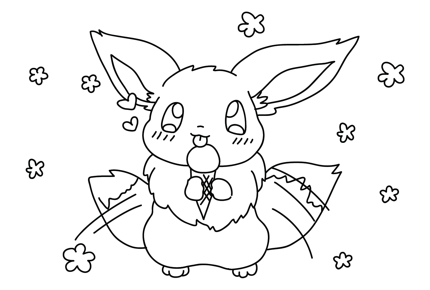 Image Pokémon Évoli à colorier d'Évoli
