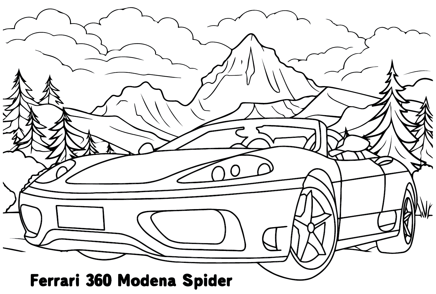 Desenhos para colorir de desenho de uma ferrari 360 spider para colorir  
