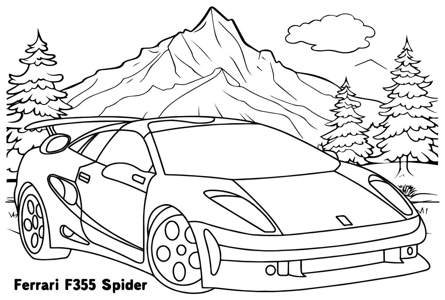 Ferrari Coloring Page - Free Printable Coloring Pages