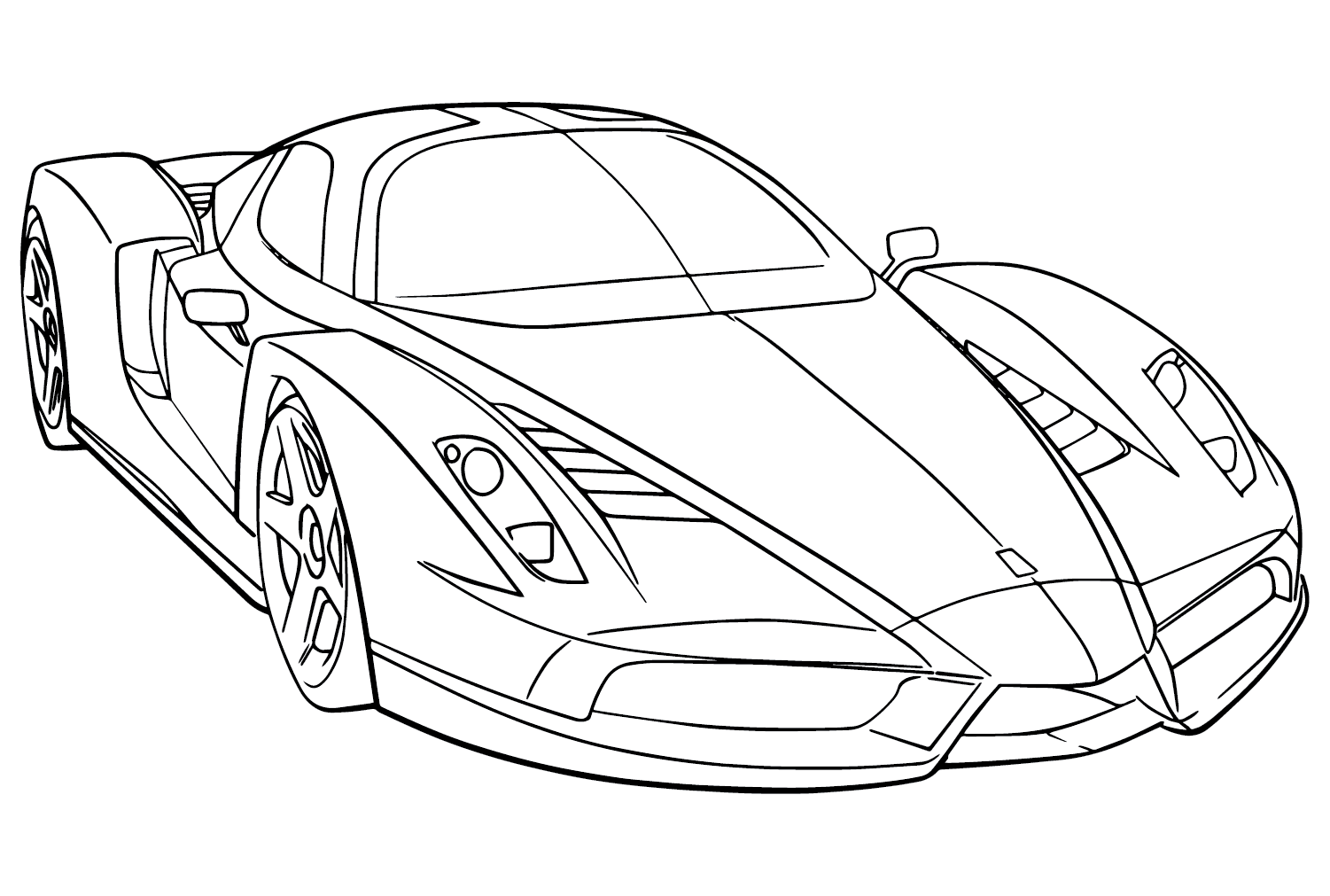 Ferrari Coloring Page - Free Printable Coloring Pages