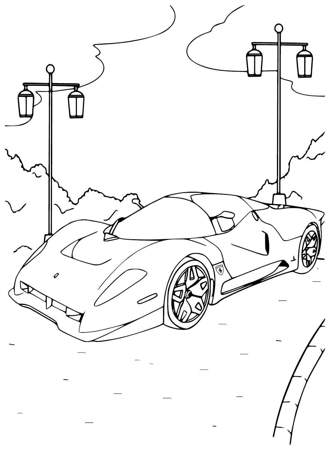 Ferrari Images to Color - Free Printable Coloring Pages