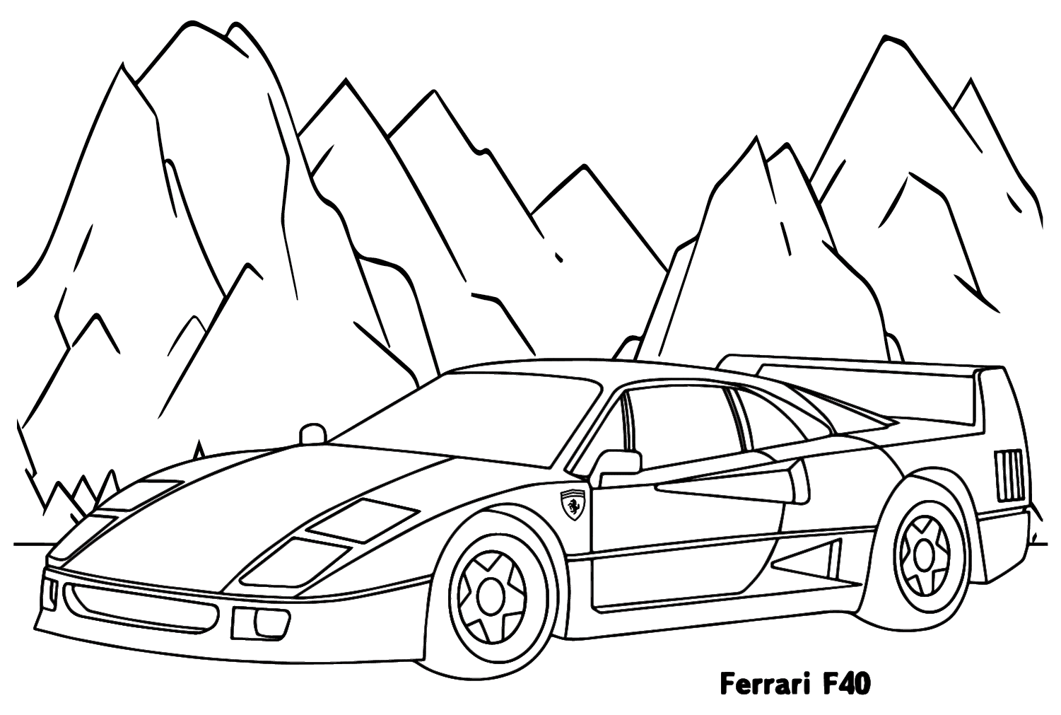 Ferrari F40 Coloring Page - Free Printable Coloring Pages