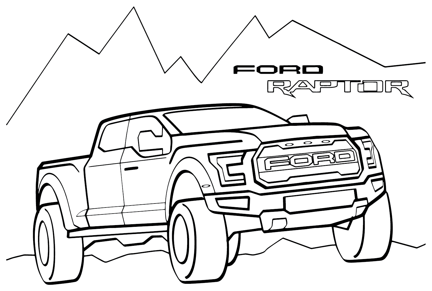 Coloriage Ford Raptor de Ford