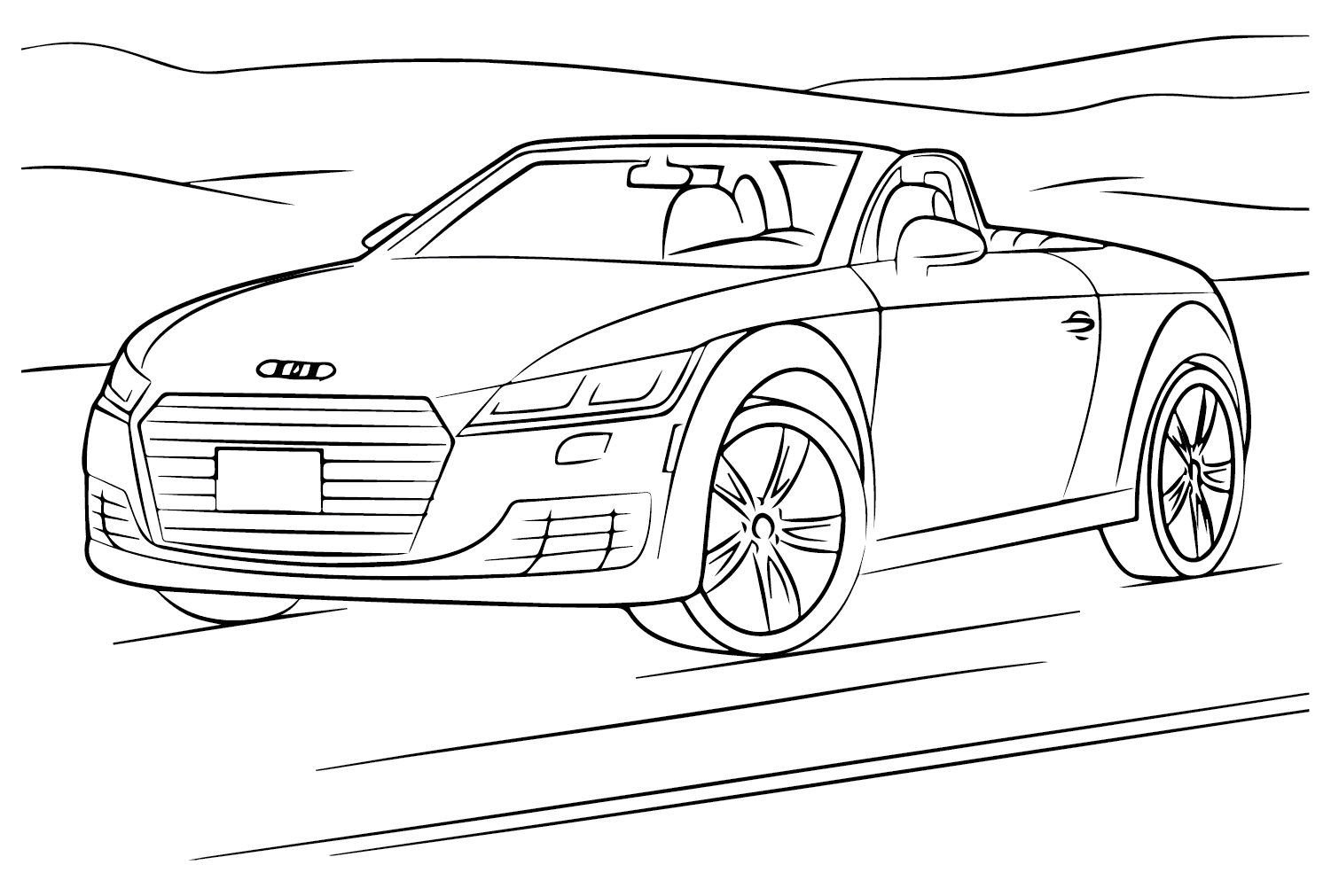 Бесплатная раскраска Audi TT от Audi