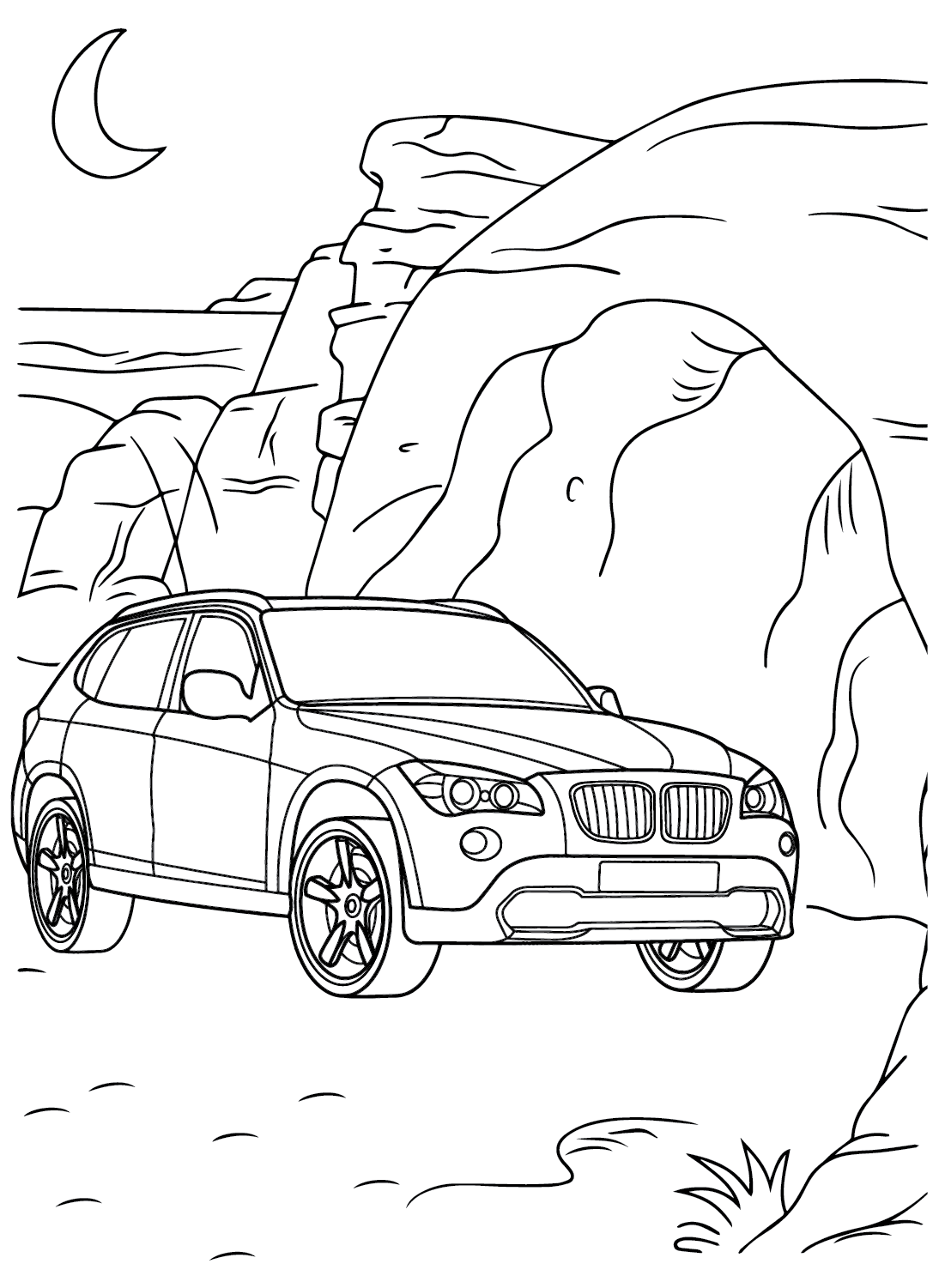 Página para colorir gratuita do BMW X5 da BMW
